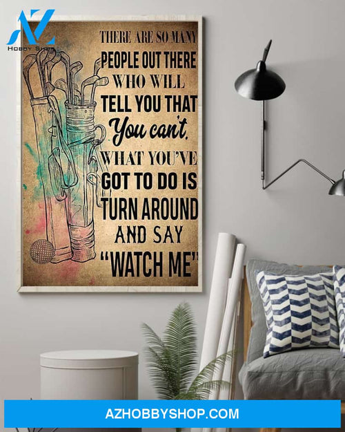 Watch Me Golf Vertical Canvas Wall Art, Wall Decor Visual Art