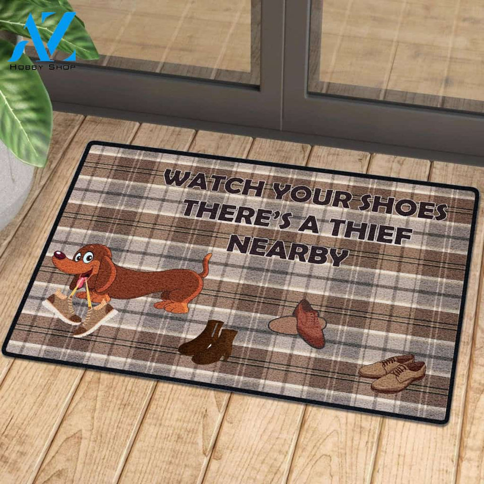 Watch Out Your Shoes Mat Dachshund | Welcome Mat | House Warming Gift