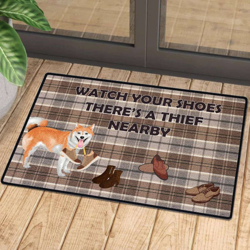 Watch Out Your Shoes Shiba Inu Doormat | Colorful | Size 8x27'' 24x36''
