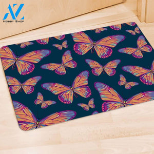 Watercolor Butterfly Print Door Mat