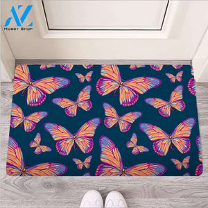 Watercolor Butterfly Print Door Mat
