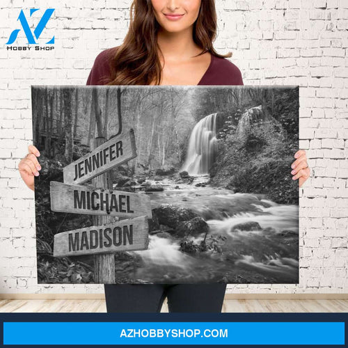 Waterfall Multi-Names Premium Canvas