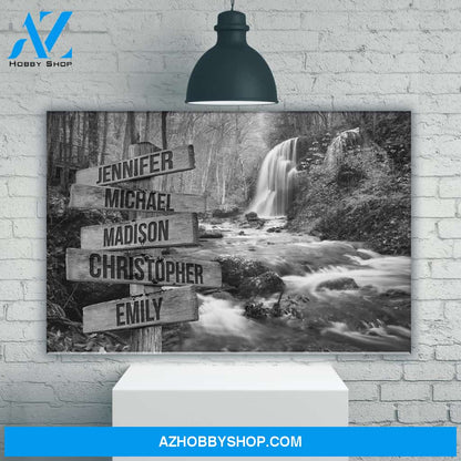 Waterfall Multi-Names Premium Canvas