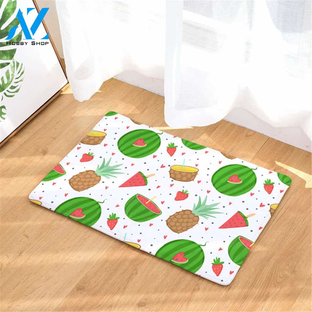 Watermelon And Pineapple Doormat Welcome Mat Housewarming Gift Home Decor Funny Doormat Gift Idea For Fruit Lovers Gift For Family