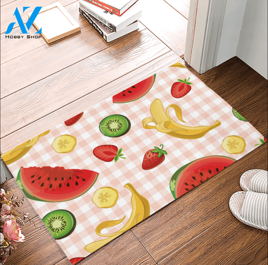 Watermelon Banana Kiwi Strawberry Doormat Welcome Mat Housewarming Gift Home Decor Funny Doormat Gift Idea For Fruit Lovers