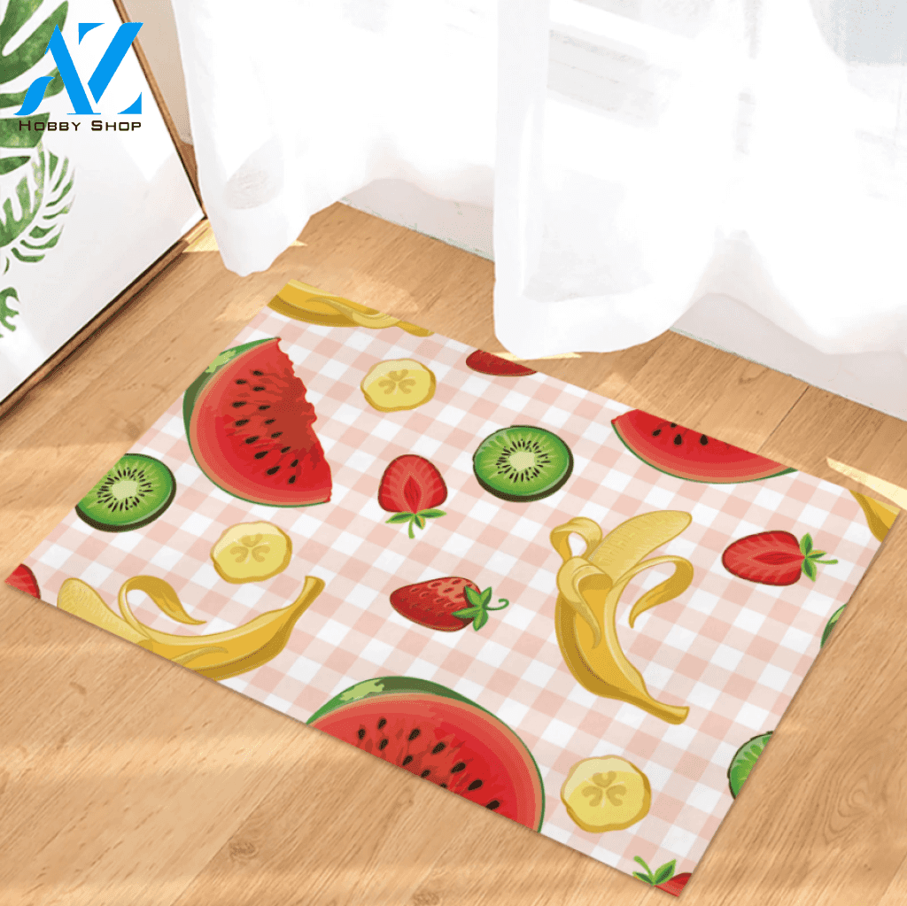 Watermelon Banana Kiwi Strawberry Doormat Welcome Mat Housewarming Gift Home Decor Funny Doormat Gift Idea For Fruit Lovers
