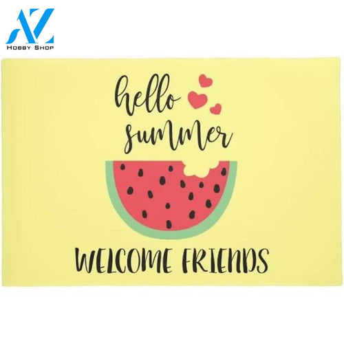 Watermelon Hello Summer Welcome Friends Doormat Welcome Mat Housewarming Gift Home Decor Funny Doormat Gift Idea For Summer Lovers