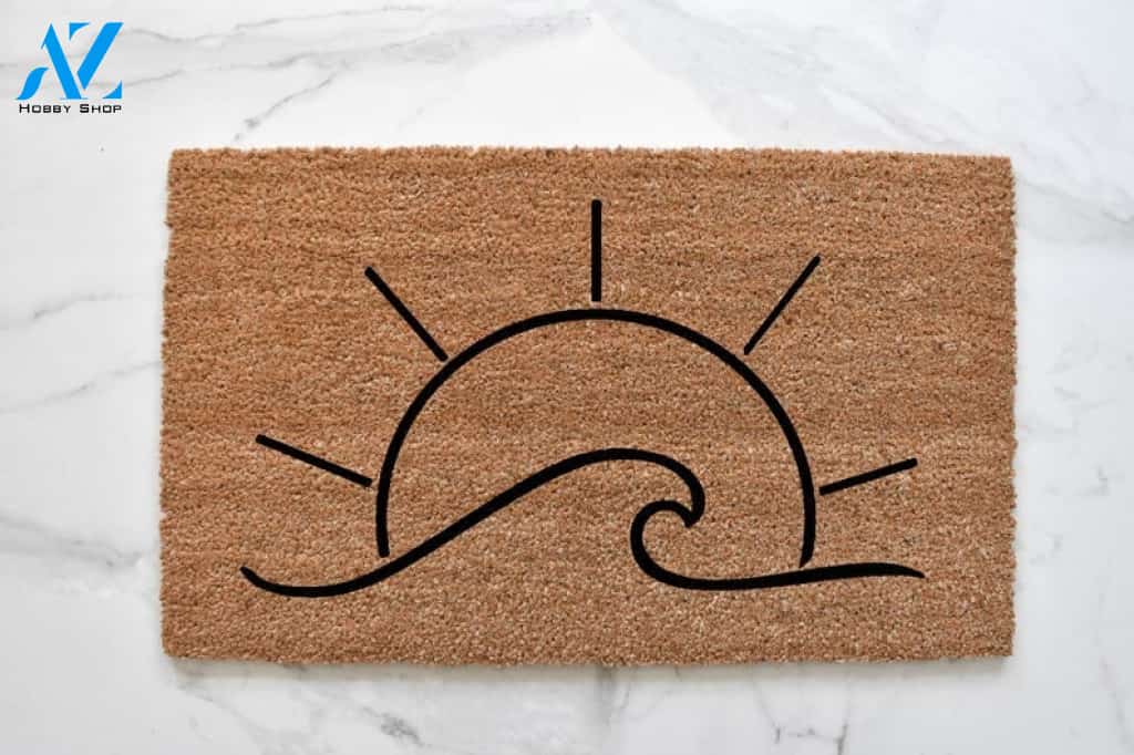 Wave And Sun Doormat, Summer Doormat Welcome Mat House Warming Gift Home Decor Funny Doormat Gift Idea