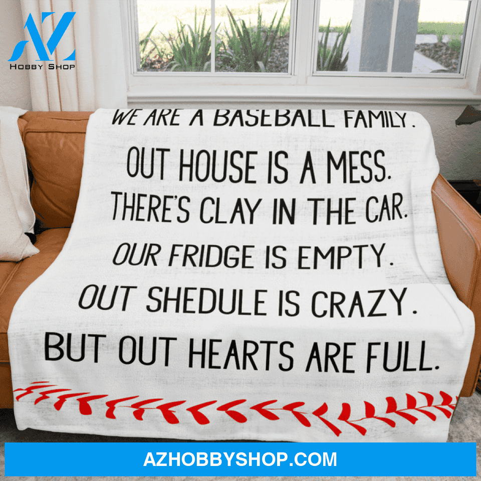 We Are A Baseball Family Blanket Gift for Baseball Lovers Birthday Gift Home Decor Bedding Couch Sofa Soft and Comfy Cozy