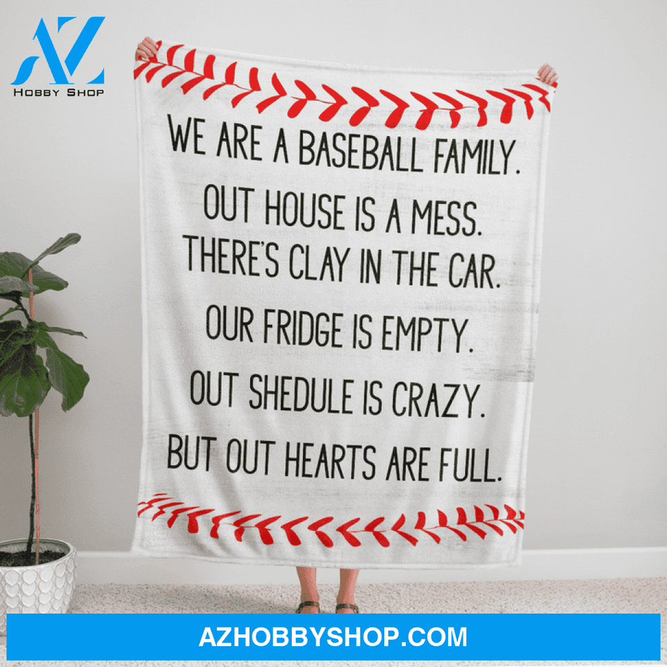 We Are A Baseball Family Blanket Gift for Baseball Lovers Birthday Gift Home Decor Bedding Couch Sofa Soft and Comfy Cozy