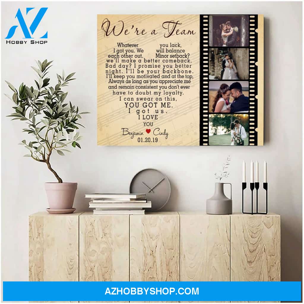 We are a team heart version - Personalized Canvas