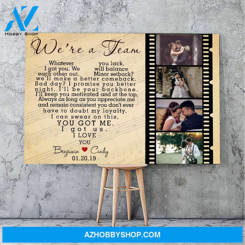 We are a team heart version - Personalized Canvas