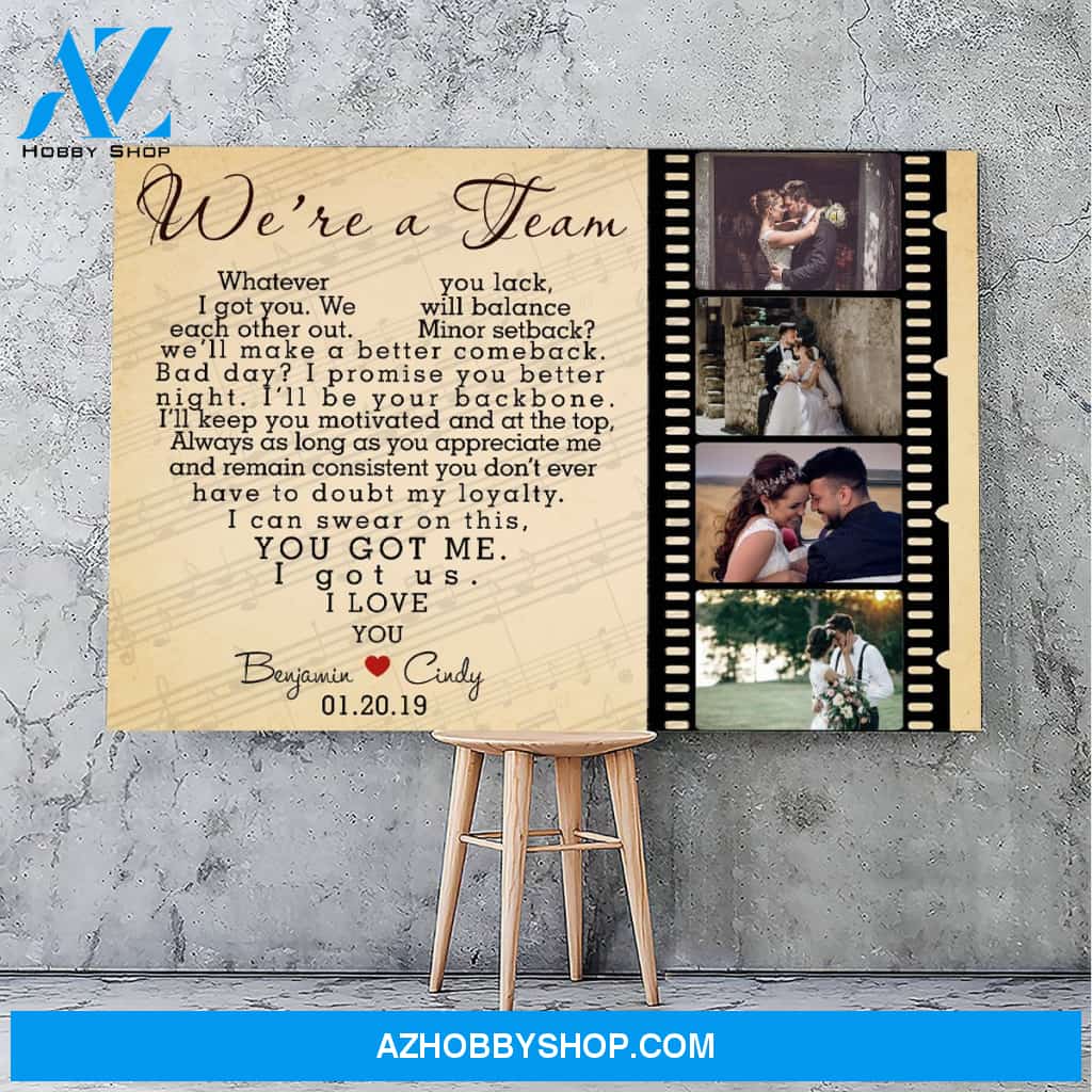 We are a team heart version - Personalized Canvas