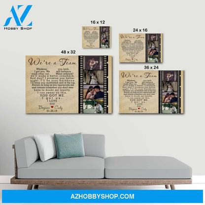 We are a team heart version - Personalized Canvas