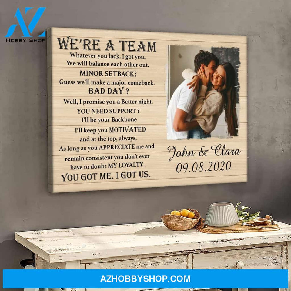We are a team - Personalized Canvas