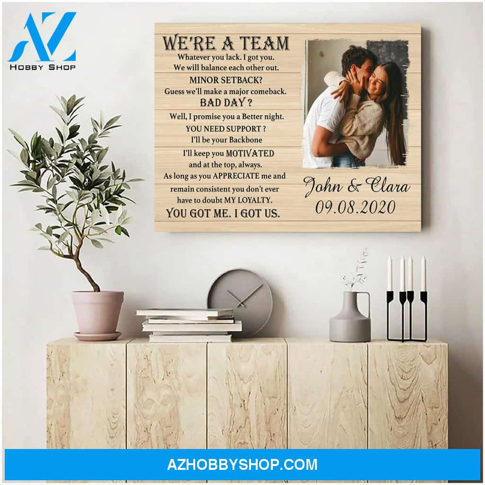We are a team - Personalized Canvas