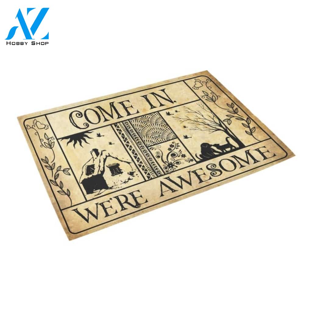 We Are Awesome Doormat Indoor And Outdoor Mat Entrance Rug Sweet Home Decor Housewarming Gift Gift For Friend Family Stem Feminist