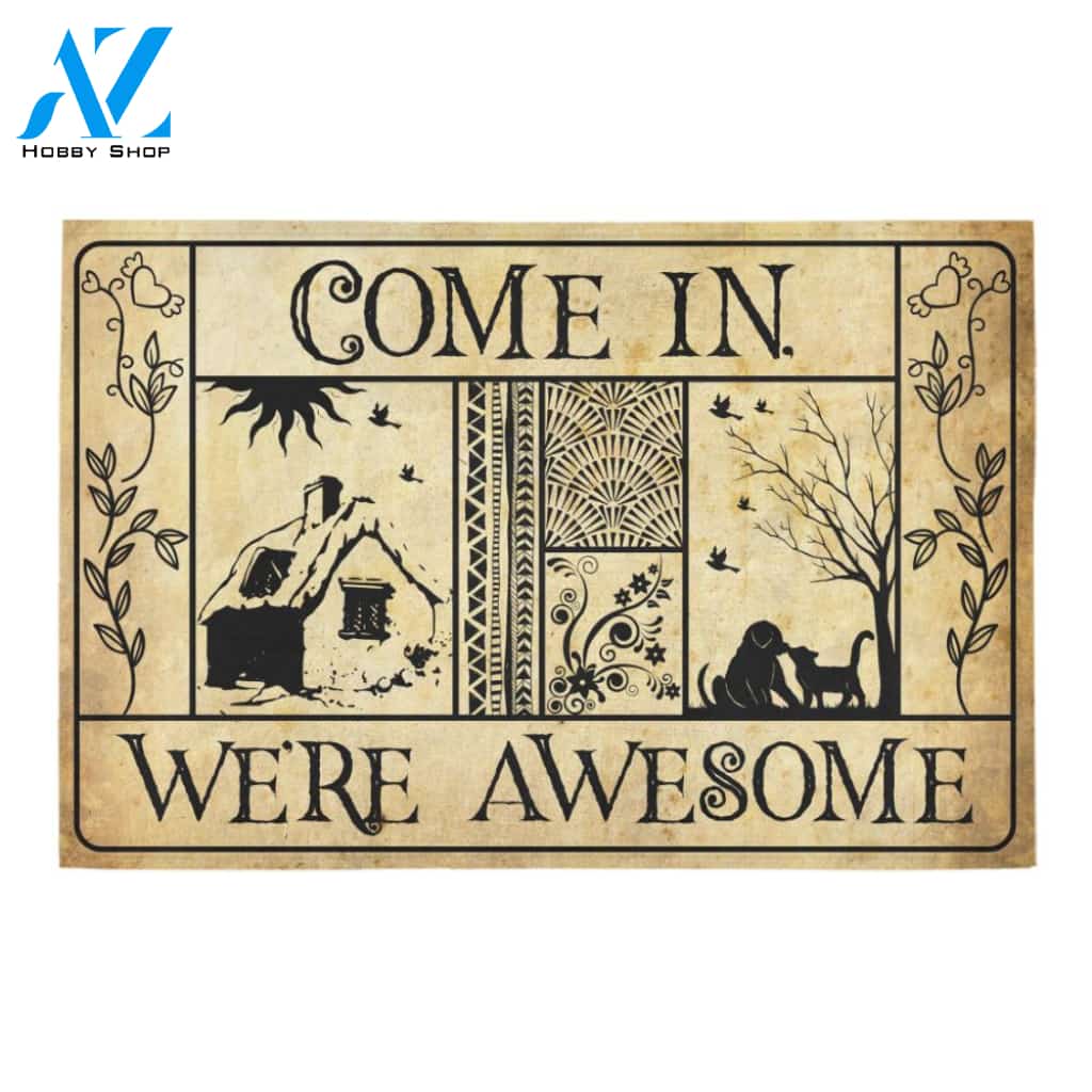 We Are Awesome Doormat Indoor And Outdoor Mat Entrance Rug Sweet Home Decor Housewarming Gift Gift For Friend Family Stem Feminist