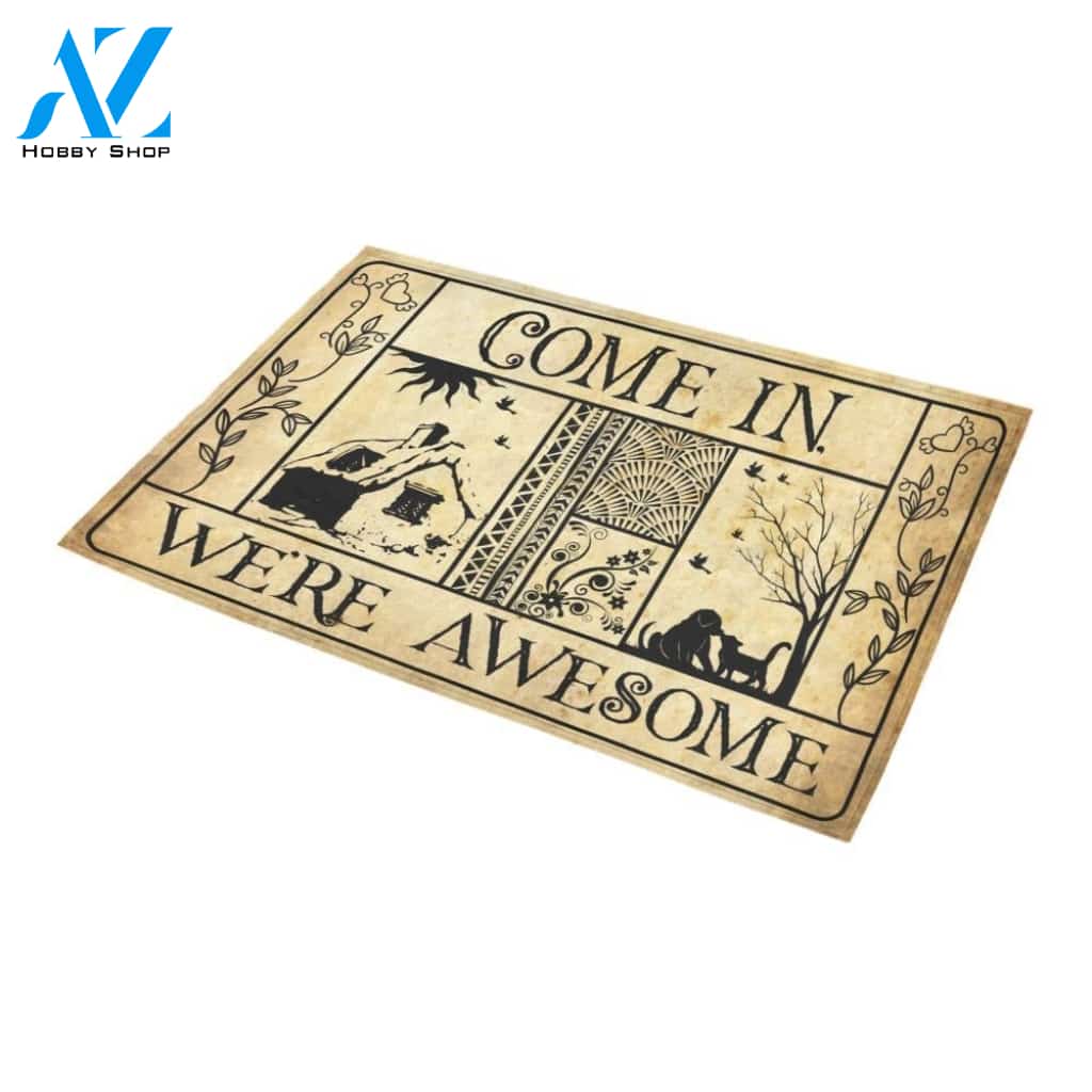 We Are Awesome Doormat Indoor And Outdoor Mat Entrance Rug Sweet Home Decor Housewarming Gift Gift For Friend Family Stem Feminist