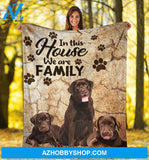 We Are Family Blanket Chocolate Labrador Retriever For Dog Lovers Fleece Blankets