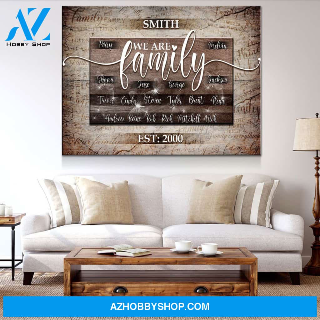 We Are Family Personalized Premium Canvas