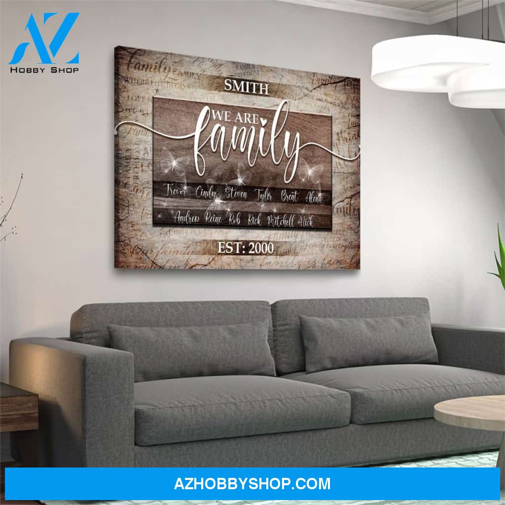 We Are Family Personalized Premium Canvas