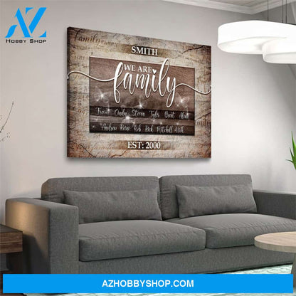 We Are Family Personalized Premium Canvas