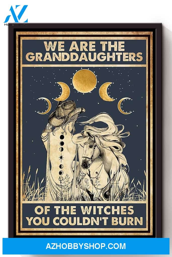 We Are Granddaughter Witch Cowgirl Halloween Canvas And Poster, Wall Decor Visual Art, Halloween Gift, Happy Halloween