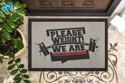 We Are Probably Sweaty Gym Indoor And Outdoor Doormat Gift For Gym Home Decor Warm House Gift Welcome Mat