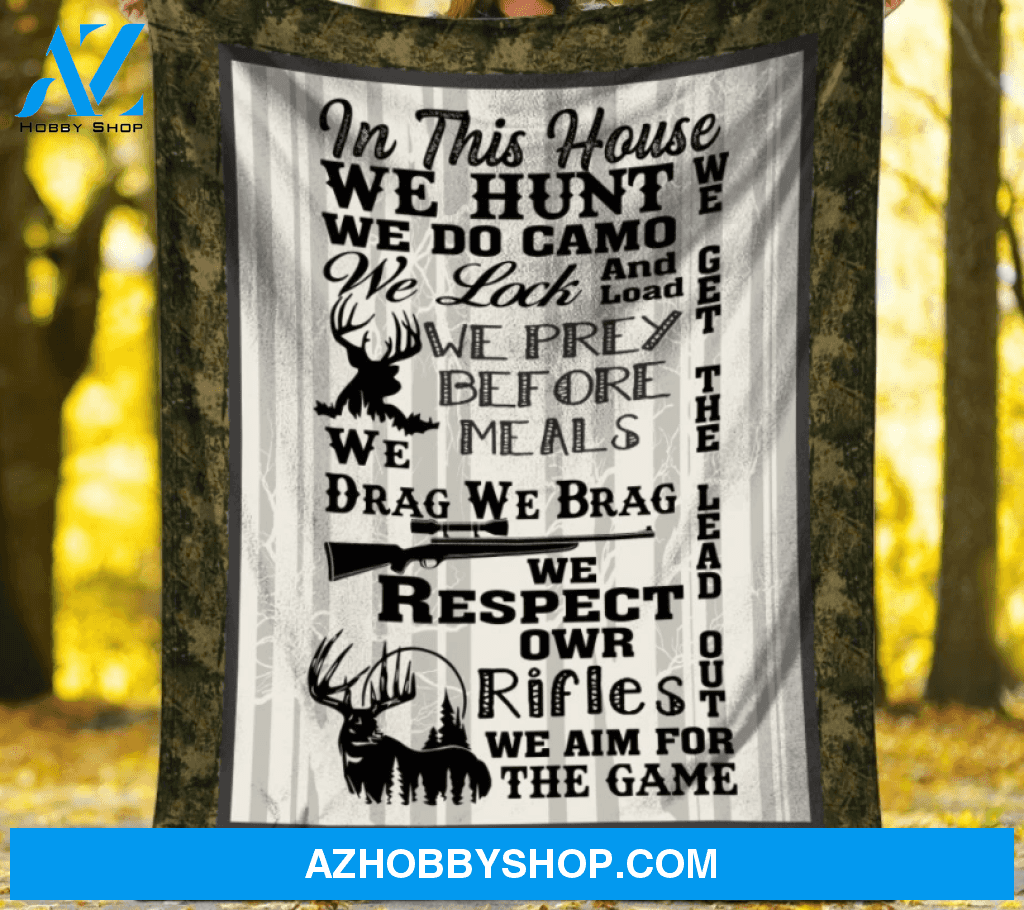 We Get The Lead Out, Deer Hunting Blanket Gift For Hunting Lover Birthday Gift Home Decor Bedding Couch Sofa Soft and Comfy Cozy