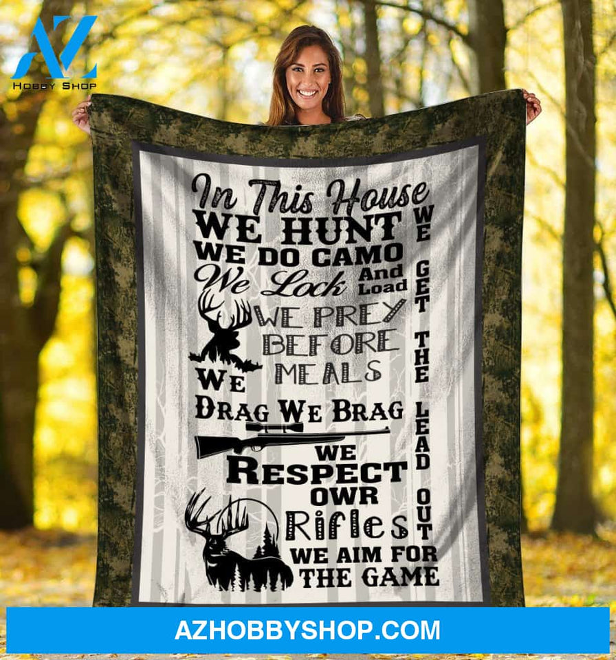 We Get The Lead Out, Deer Hunting Blanket Gift For Hunting Lover Birthday Gift Home Decor Bedding Couch Sofa Soft and Comfy Cozy