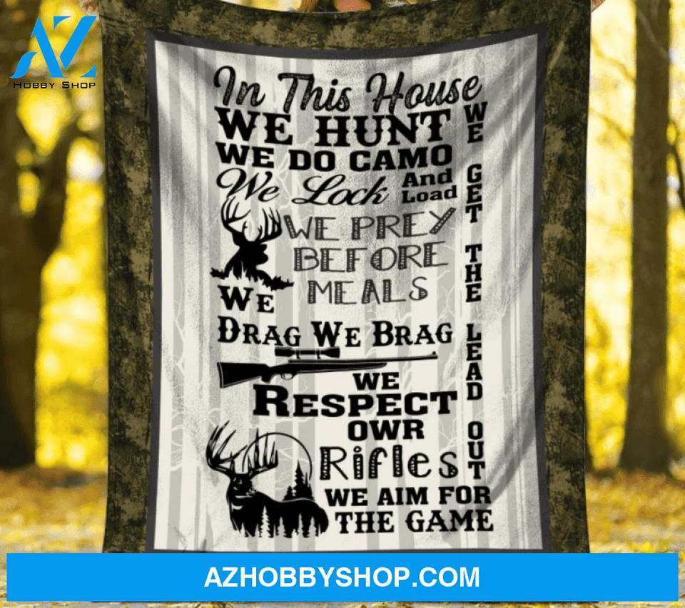 We Get The Lead Out, Deer Hunting Blanket Gift For Hunting Lover Birthday Gift Home Decor Bedding Couch Sofa Soft and Comfy Cozy