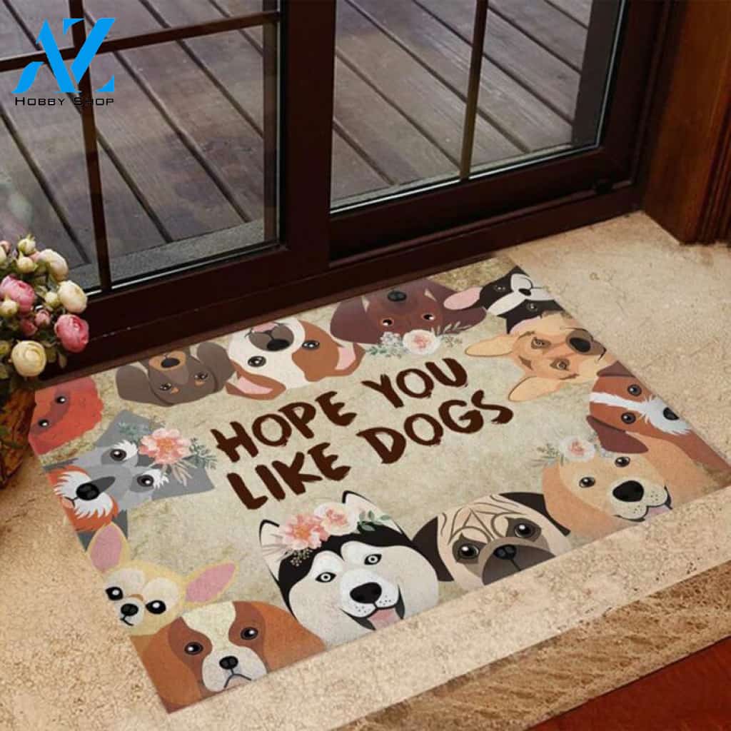 We Hope You Like Dog Doormat Indoor and Outdoor Doormat Warm House Gift Welcome Mat Gift for Dog Lovers Birthday Gift