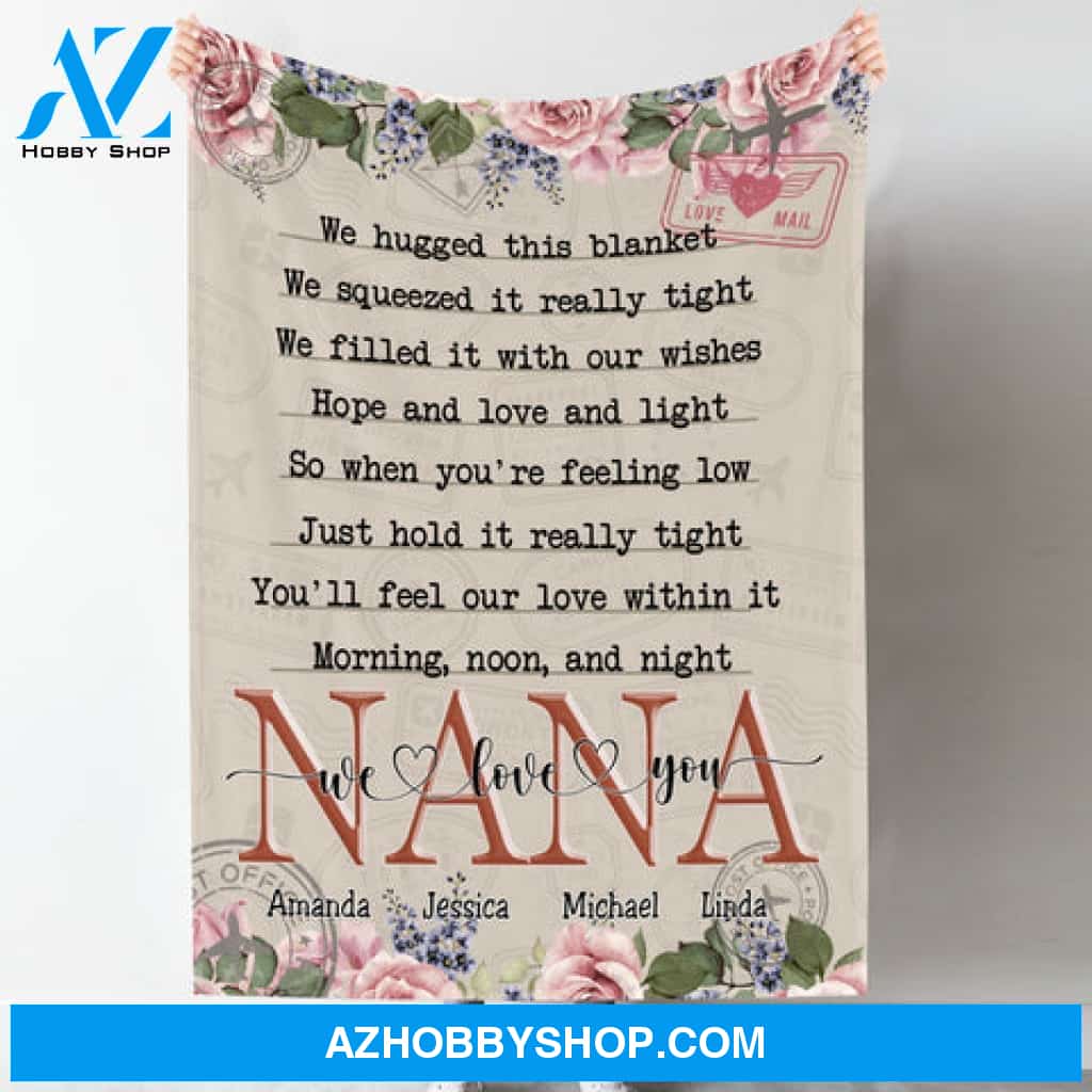 We Hugged This Blanket Personalized Blanket Gift For Grandma