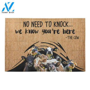 We Know You're Here Cow Printed Doormat Home Decor