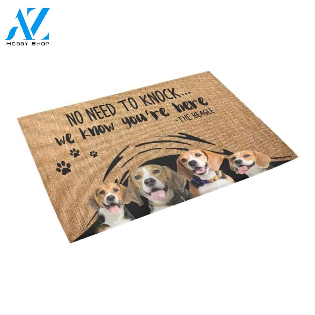 We Know You’re Here Cute Beagle Printed Doormat Home Decor