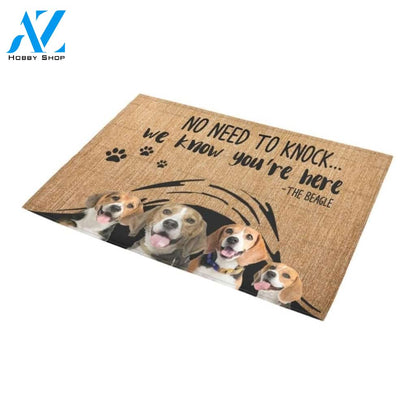 We Know You’re Here Cute Beagle Printed Doormat Home Decor