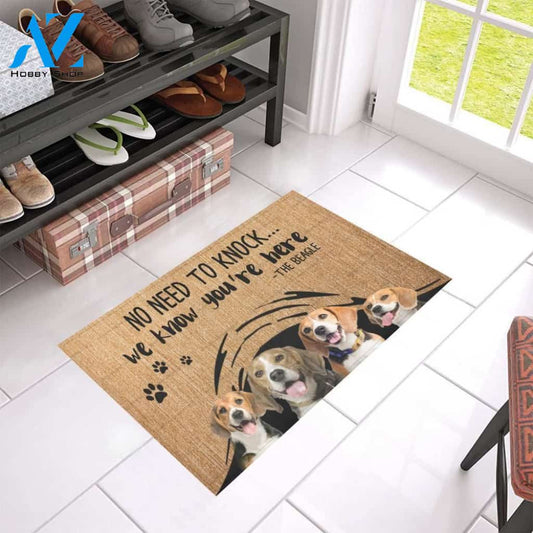 We Know You’re Here Cute Beagle Printed Doormat Home Decor