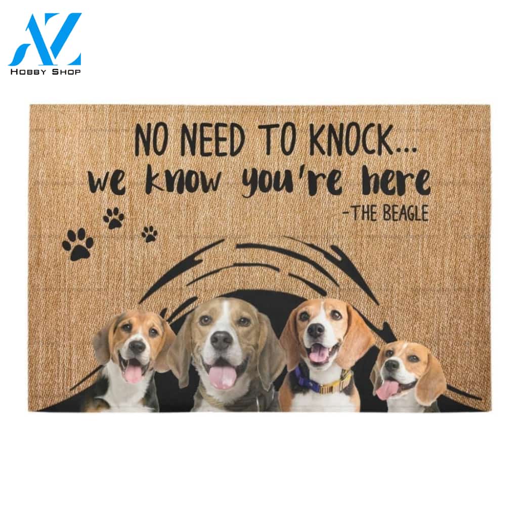 We Know You’re Here Cute Beagle Printed Doormat Home Decor