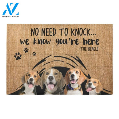 We Know You’re Here Cute Beagle Printed Doormat Home Decor