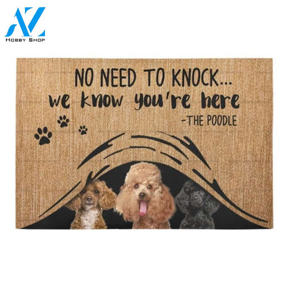 We Know You're Here Poodle Printed Doormat Home Decor