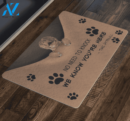 We Know You're Here The Pitbull Doormat | Welcome Mat | House Warming Gift