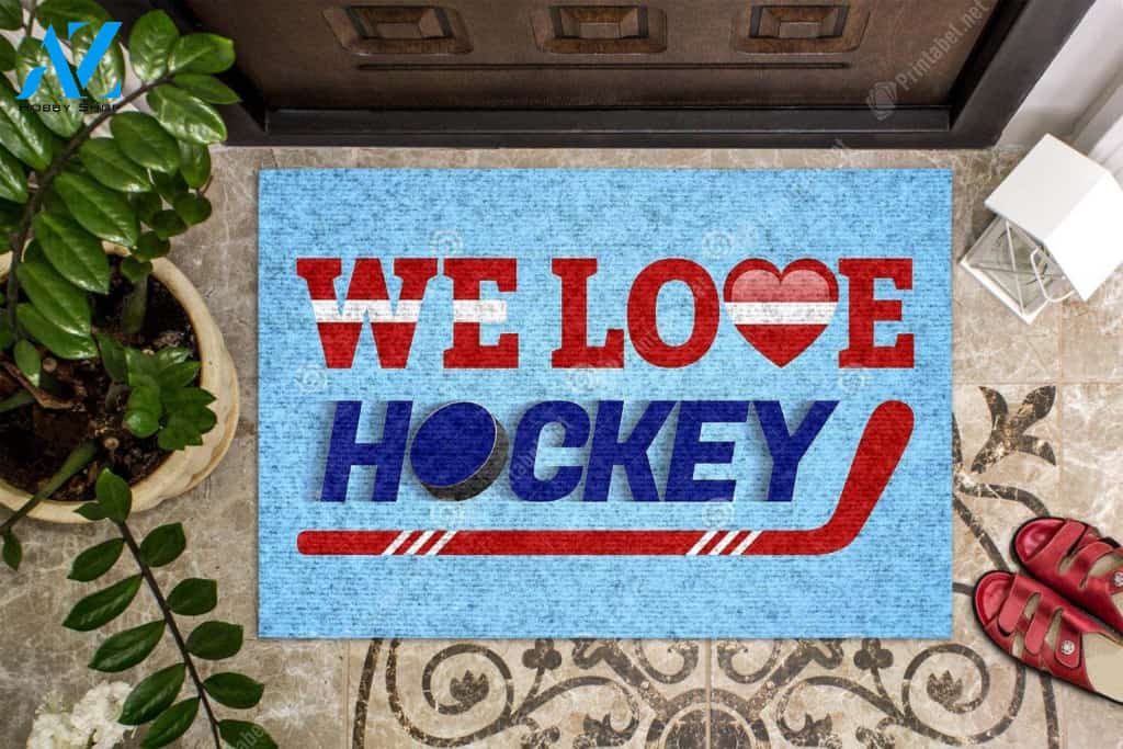 We Love Hockey CLA1710112D Doormat