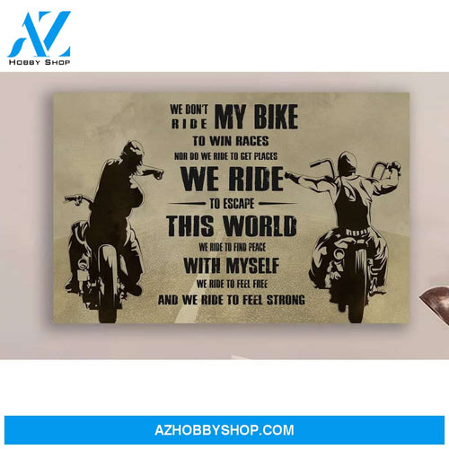 We Ride To Feel Strong Biker Canvas Wall Art Gifts For Biker