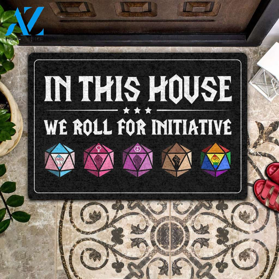 We Roll For Initiative All Over Printing Doormat | Welcome Mat | House Warming Gift