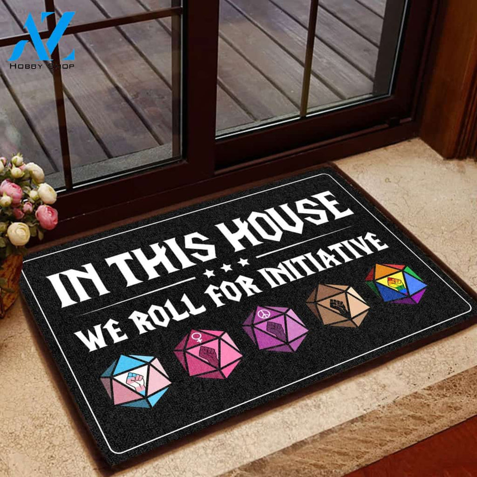 We Roll For Initiative All Over Printing Doormat | Welcome Mat | House Warming Gift