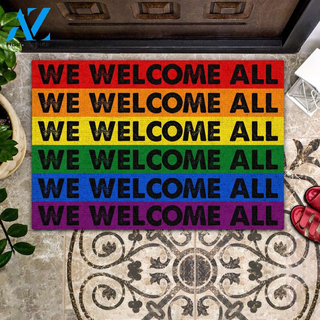 We Welcome All LGBT Doormat