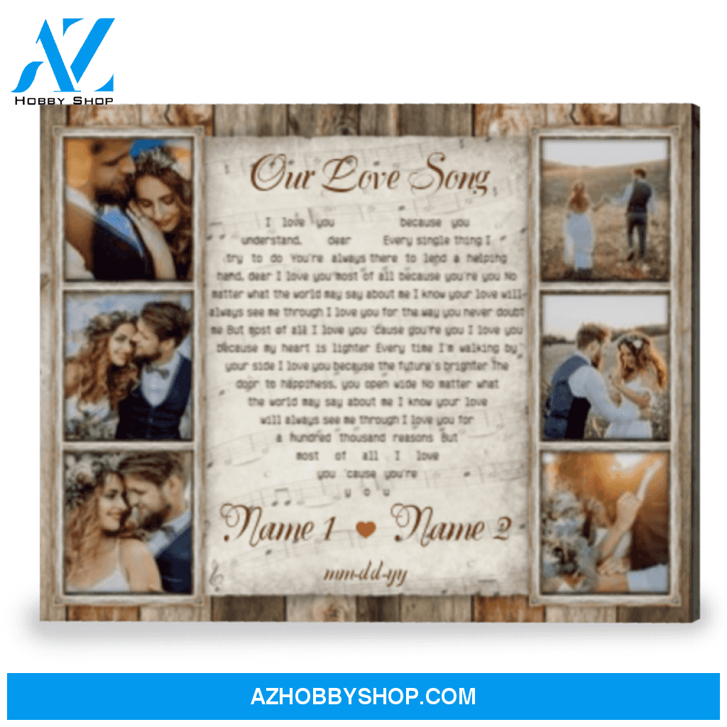 Wedding Song Lyrics Gift Customized Gift For Anniversary Canvas Print