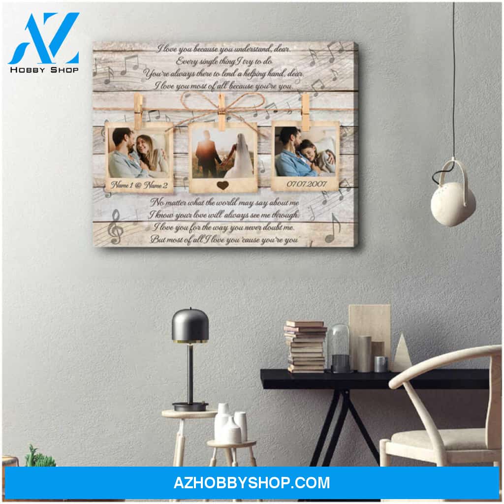 Wedding Song Lyrics On Canvas Wall Art Custom Anniversary Gift Canvas Print