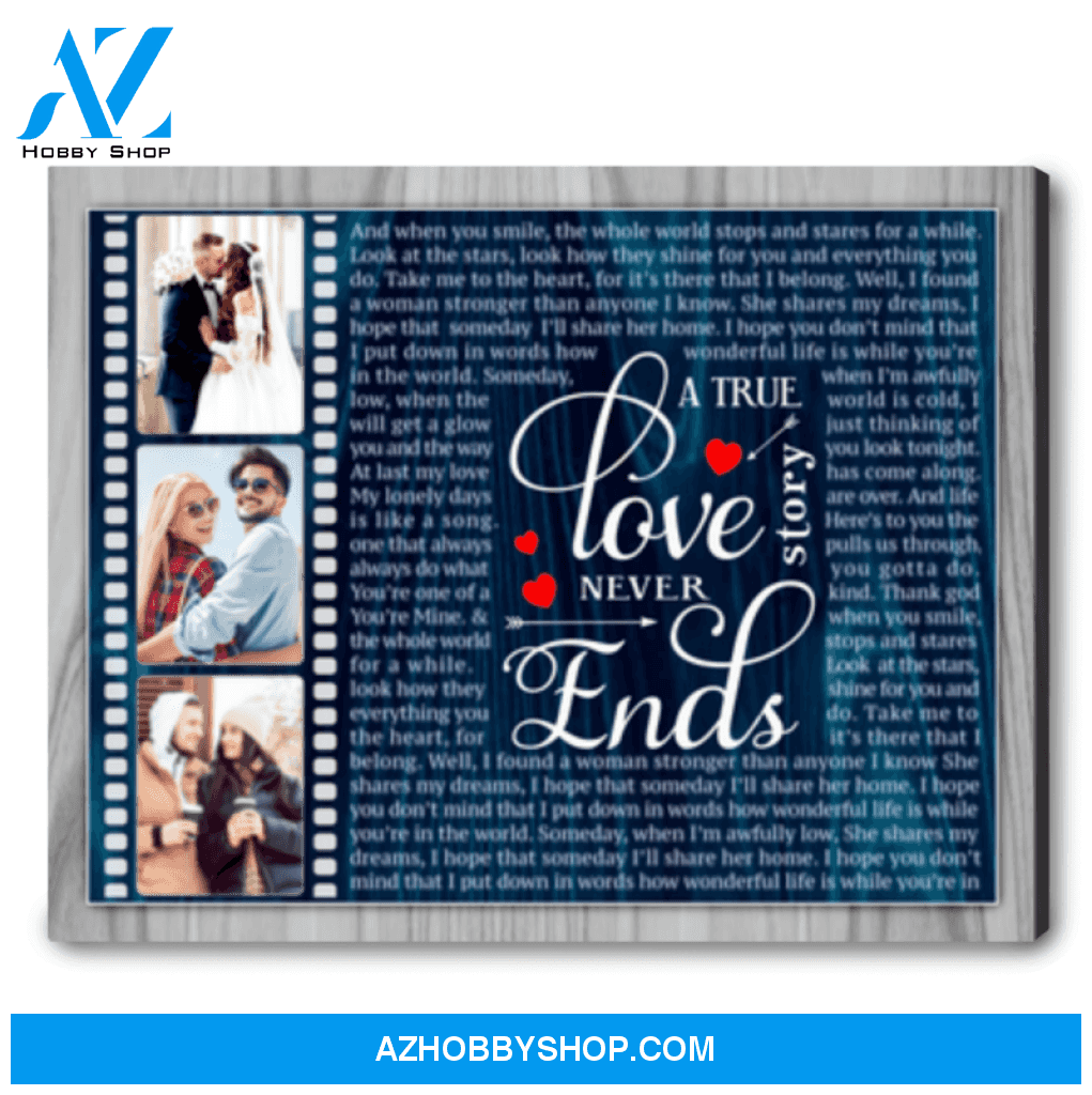 Wedding Song Lyrics with Photo Personalized Canvas Best Anniversary Gift For Her For Him